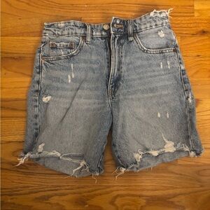 Blue denim distressed shorts/jorts